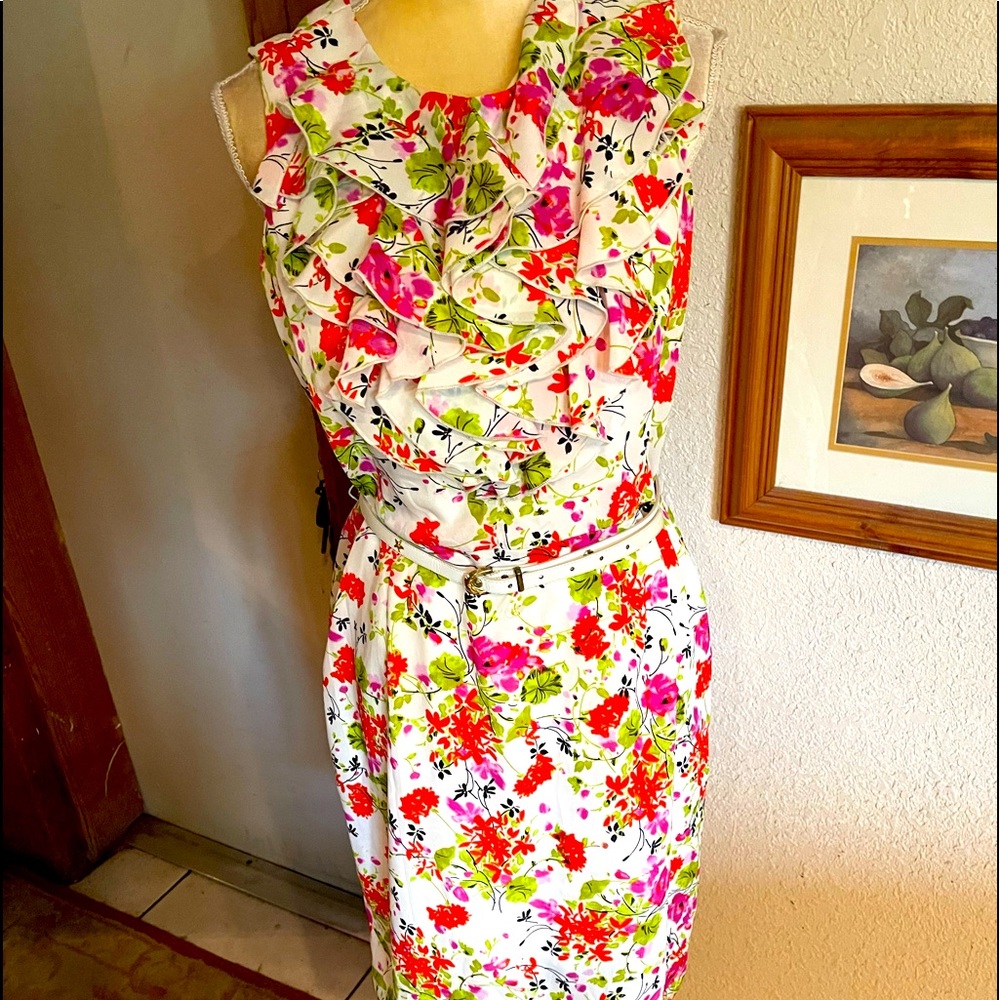 Emma & Michelle Floral Sleeveless Ruffle Dress 12